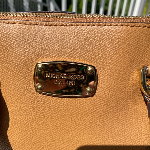 Michael Kors Camel Leather Satchel - Picture 3 of 14